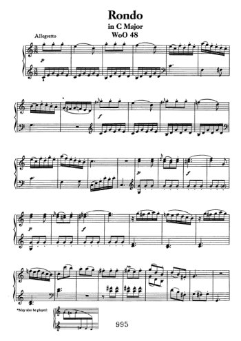 Rondo en Do pour piano Partitions gratuites